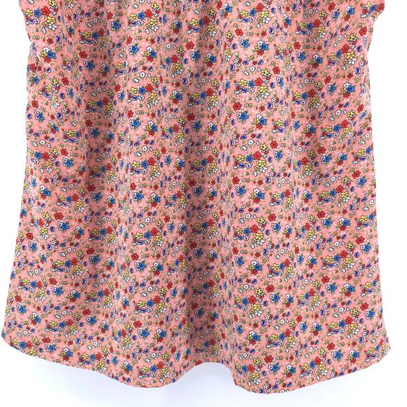 Womens Cottage Micro Floral Babydoll Tee Flutter Sleeve Lace Bow Keyhole Back S - Picture 10 of 11